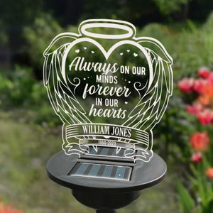 Always Loved Forever Missed - Memorial Personalized Custom Garden Solar Light - Sympathy Gift, Gift For Family Members