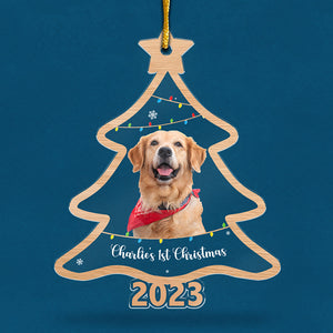 Custom Photo Merry Friendsmas - Dog & Cat Personalized Custom Ornament - Acrylic Custom Shaped - Christmas Gift For Pet Owners, Pet Lovers