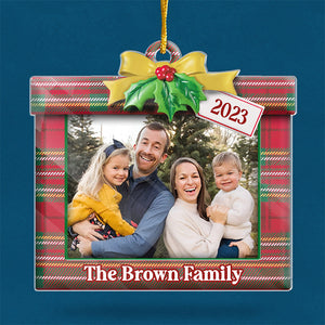 Custom Photo Family Is Where Love Never Ends - Family Personalized Custom Ornament - Acrylic Custom Shaped - Christmas Gift For Family Members