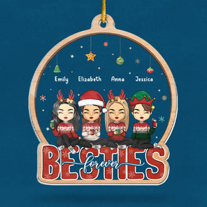 Always Better Together - Bestie Personalized Custom Ornament - Acrylic Snow Globe Shaped - Christmas Gift For Best Friends, BFF, Sisters