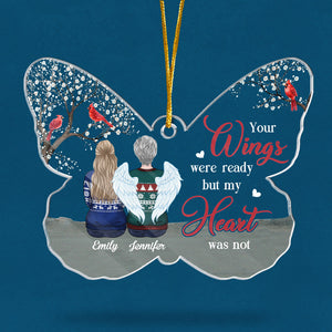 Miss You Forever - Memorial Personalized Custom Ornament - Acrylic Butterfly Shaped - Christmas Gift, Sympathy Gift For Family Members