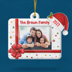 Custom Photo Family Makes This House A Home - Family Personalized Custom Ornament - Acrylic Custom Shaped - Christmas Gift For Family Members