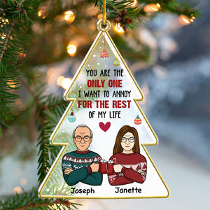 Congrats You Lucky Bastard - Couple Personalized Custom Ornament - Acrylic Christmas Tree Shaped - Christmas Gift For Husband Wife, Anniversary