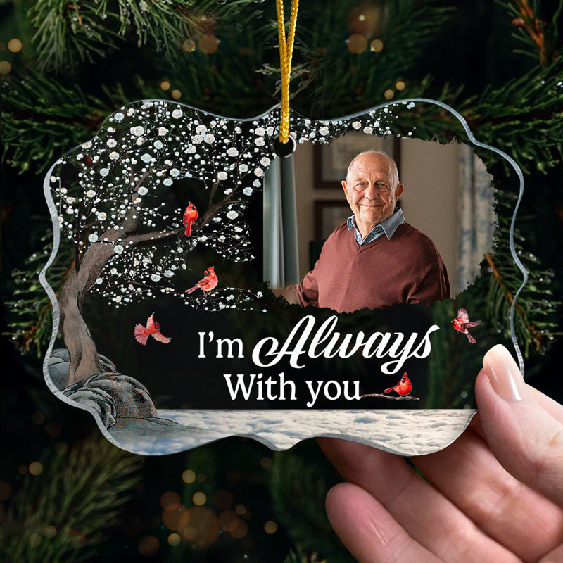 Custom Photo I'm Wherever You Go - Memorial Personalized Custom Ornament - Acrylic Benelux Shaped - Christmas Gift, Sympathy Gift For Family Members