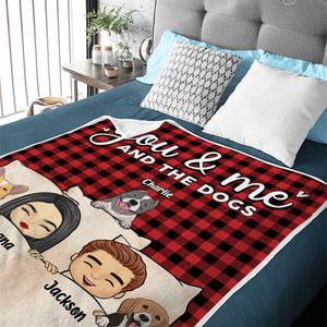You Me And Fur Babies - Dog & Cat Personalized Custom Blanket - Gift For Pet Owners, Pet Lovers