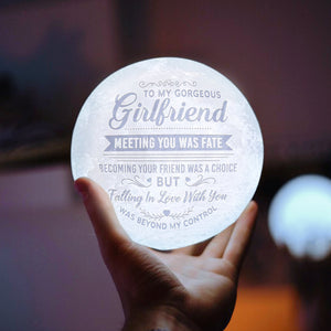Engraved Moon Lamp Brave & Smart Moon Light with Touch Control Brightness Moon Light with Touch Control Brightness - from Boyfriend to Girlfriend(ML-033-Girlfriend)
