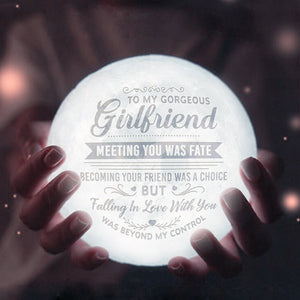 Engraved Moon Lamp Brave & Smart Moon Light with Touch Control Brightness Moon Light with Touch Control Brightness - from Boyfriend to Girlfriend(ML-033-Girlfriend)