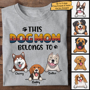 Personalized Gifts for Dog lovers, Custom T Shirt - Dog Dad Belongs To, Dog Mom Dog Dad Gift PersonalFury, Basic Tee / Light Pink / 2XL