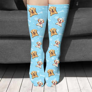 Colorful Paw, Gift For Dog Lovers - Personalized Socks