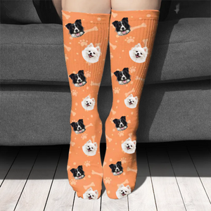 Color Upload Pet Image - Gift For Dog Lovers - Personalized Socks