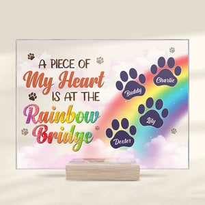 I Wish The Rainbow Bridge Had Visiting Hours, Dog Paws - Personalized Acrylic Plaque.