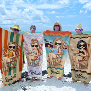 Enjoy Summer Life In Your Own Way - Bestie Personalized Custom Beach Towel - Gift For Best Friends, BFF, Sisters