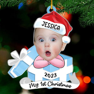 Custom Photo Hi I'm New Here - Family Personalized Custom Ornament - Acrylic Custom Shaped - Christmas Gift For Baby Kids, Newborn Baby