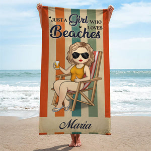 Hola Beaches - Bestie Personalized Custom Beach Towel - Gift For Best Friends, BFF, Sisters