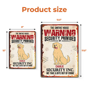 Security Provided By Fur Hero - Dog Personalized Custom Home Decor Metal Sign - House Warming Gift For Pet Lovers, Pet Owners