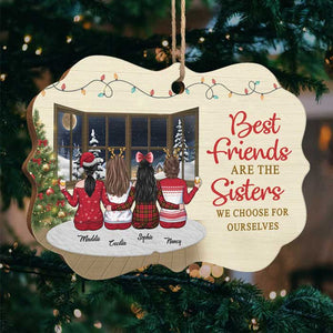 Best Friends Are The Sisters We Choose - Personalized Custom Benelux Shaped Wood Christmas Ornament - Gift For Bestie, Best Friend, Sister, Birthday Gift For Bestie And Friend, Christmas New Arrival Gift