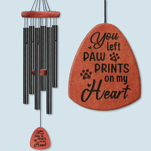 Paw Prints On My Heart - Memorial Wind Chime - Sympathy Gift, Gift For Pet Owners, Pet Lovers