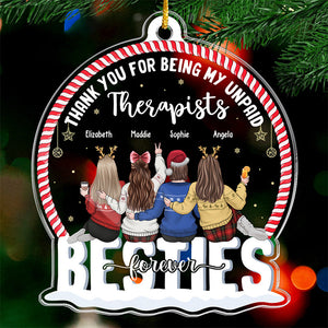 You're Worth Every Mile Between Us - Bestie Personalized Custom Ornament - Acrylic Snow Globe Shaped - Christmas Gift For Best Friends, BFF, Sisters