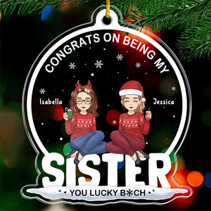 Bestie Not Just For Christmas But For Life - Bestie Personalized Custom Ornament - Acrylic Custom Shaped - Christmas Gift For Best Friends, BFF, Sisters
