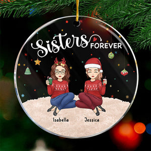 La meilleure personne avec qui partager de merveilleux moments - Ornement personnalisé Bestie - Forme ronde en acrylique - Cadeau de Noël pour meilleures amies, meilleures amies, sœurs