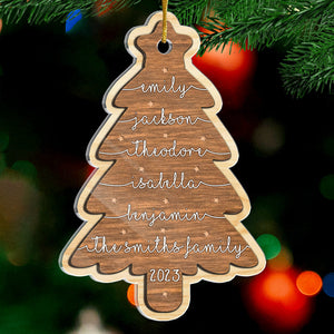 Let's Gather Around The Tree - Family Personalized Custom Ornament - Acrylic Custom Shaped - Christmas Gift For Family Members