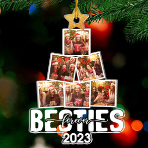 Custom Photo From Our Tree To Yours - Bestie Personalized Custom Ornament - Acrylic Custom Shaped - Christmas Gift For Best Friends, BFF, Sisters