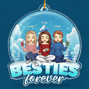 Friends Offer Free Therapy - Bestie Personalized Custom Ornament - Acrylic Custom Shaped - Christmas Gift For Best Friends, BFF, Sisters