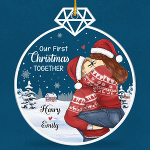 Notre premier Noël ensemble - Ornement personnalisé pour couple - Forme personnalisée en acrylique - Cadeau de Noël pour mari et femme, anniversaire