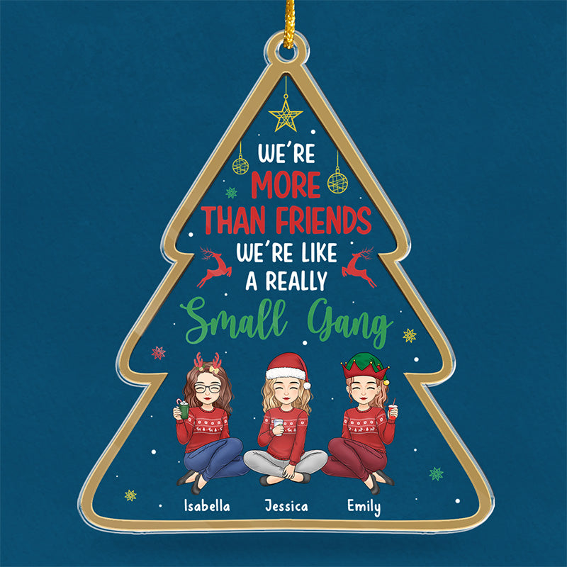 Not Sisters By Blood But Sisters By Heart - Bestie Personalized Custom Ornament - Acrylic Tree Shaped - Christmas Gift For Best Friends, BFF, Sisters