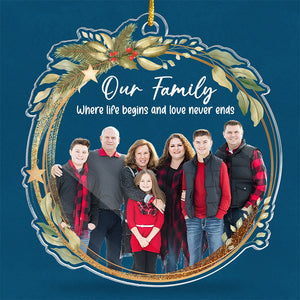 Custom Photo The Presence Of A Happy Family - Family Personalized Custom Ornament - Acrylic Custom Shaped - Christmas Gift For Family Members