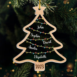 Wish You A Merry Christmas - Family Personalized Custom Ornament - Acrylic Custom Shaped - Christmas Gift For Family Members
