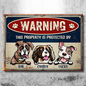 Warning Zone - Funny Personalized Dog Metal Sign.